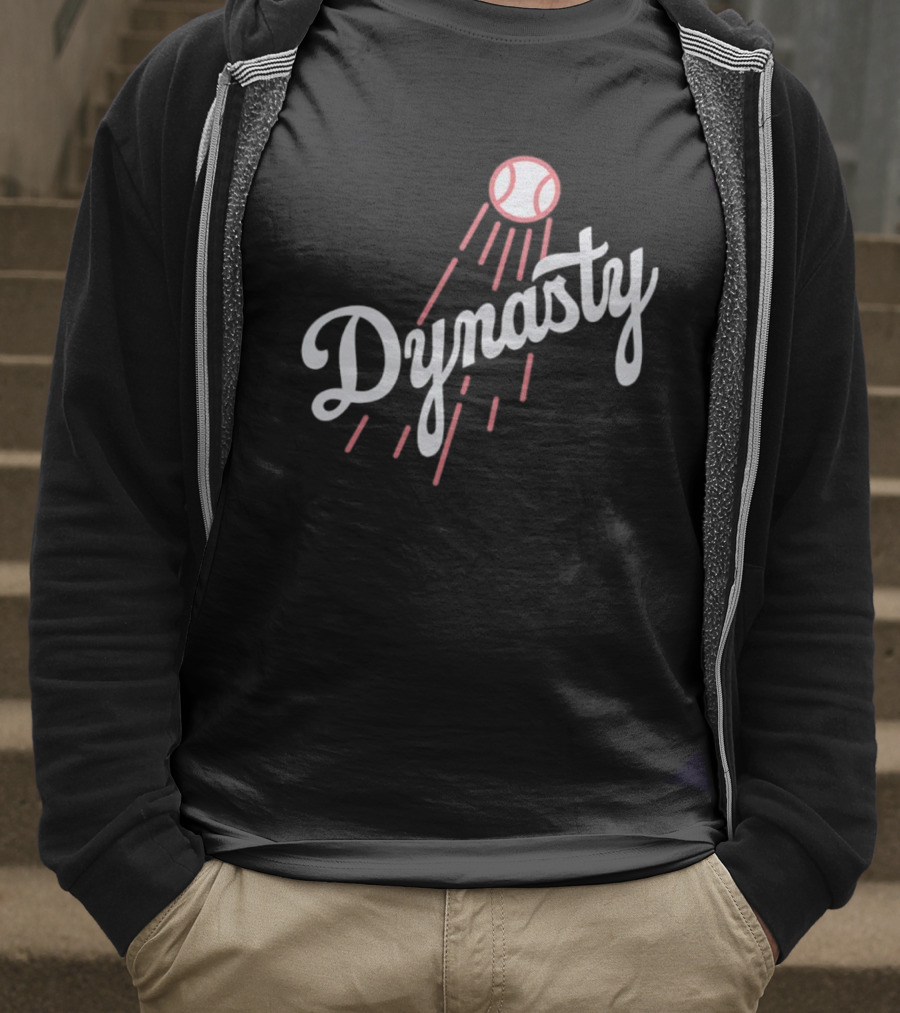 Dynasty Baseball Script With Red Streaked Ball T-Shirt
