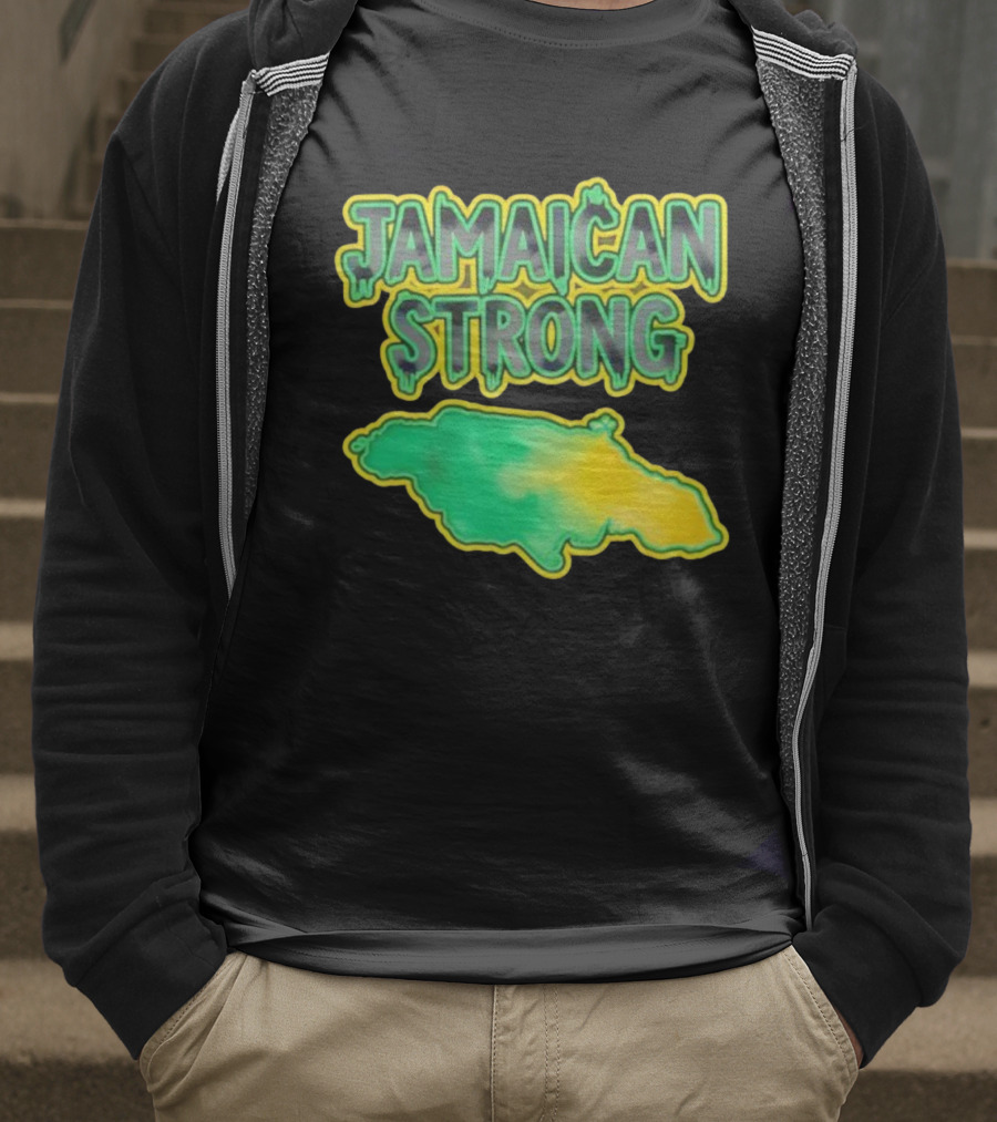 Jamaican Strong Watercolor Country Map T-Shirt