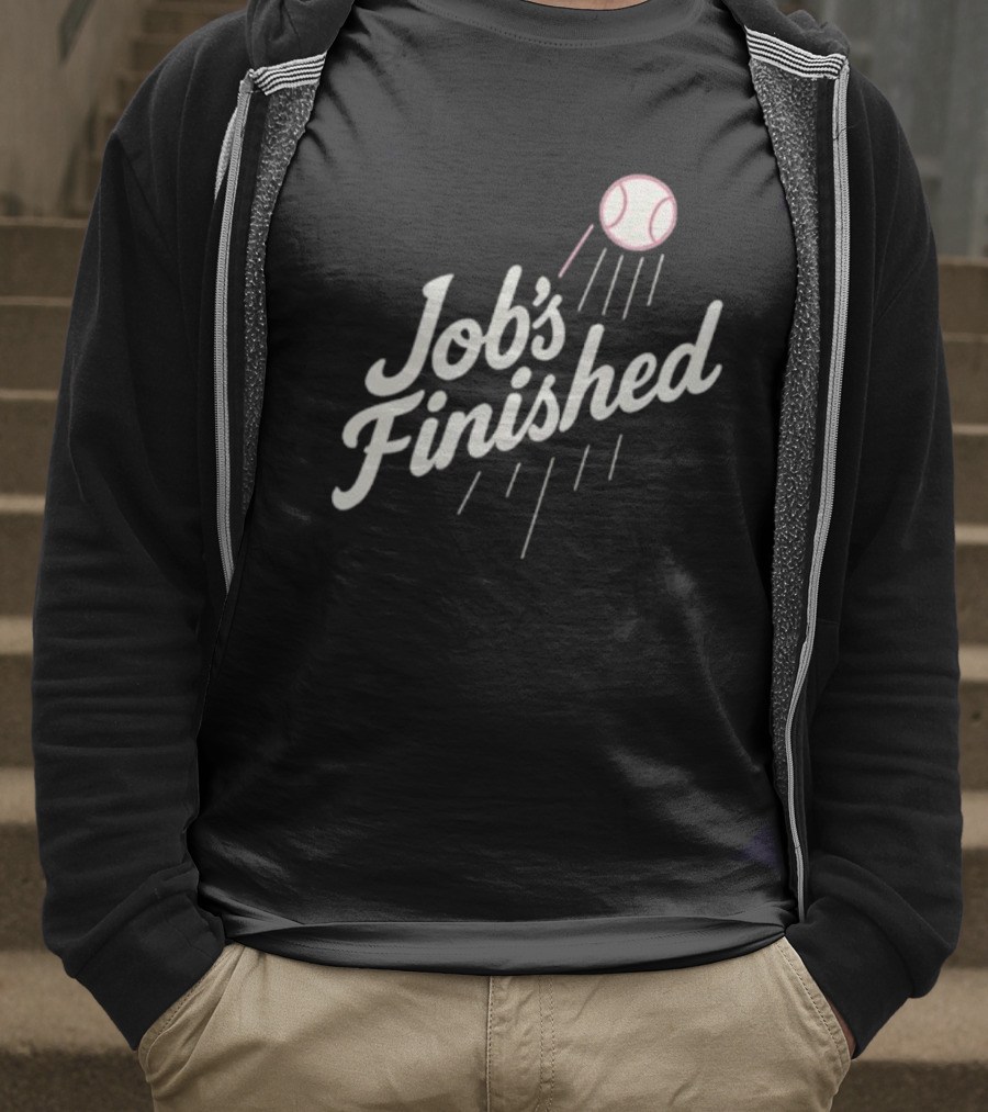 Job's Finished LA Dodgers Back To Back Champions Baseball Victory T-Shirt