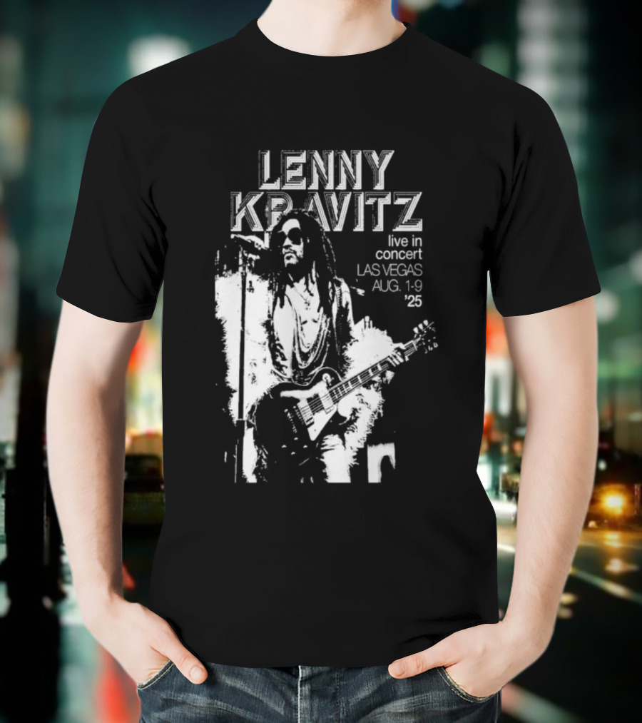Lenny Kravitz Live In Concert Las Vegas Aug 10 2025 Tour T-Shirt