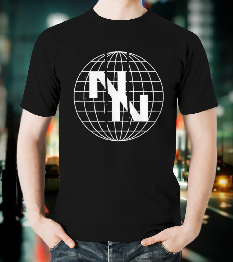 Now Now Digital World Globe Grid Overlay Design T-Shirt
