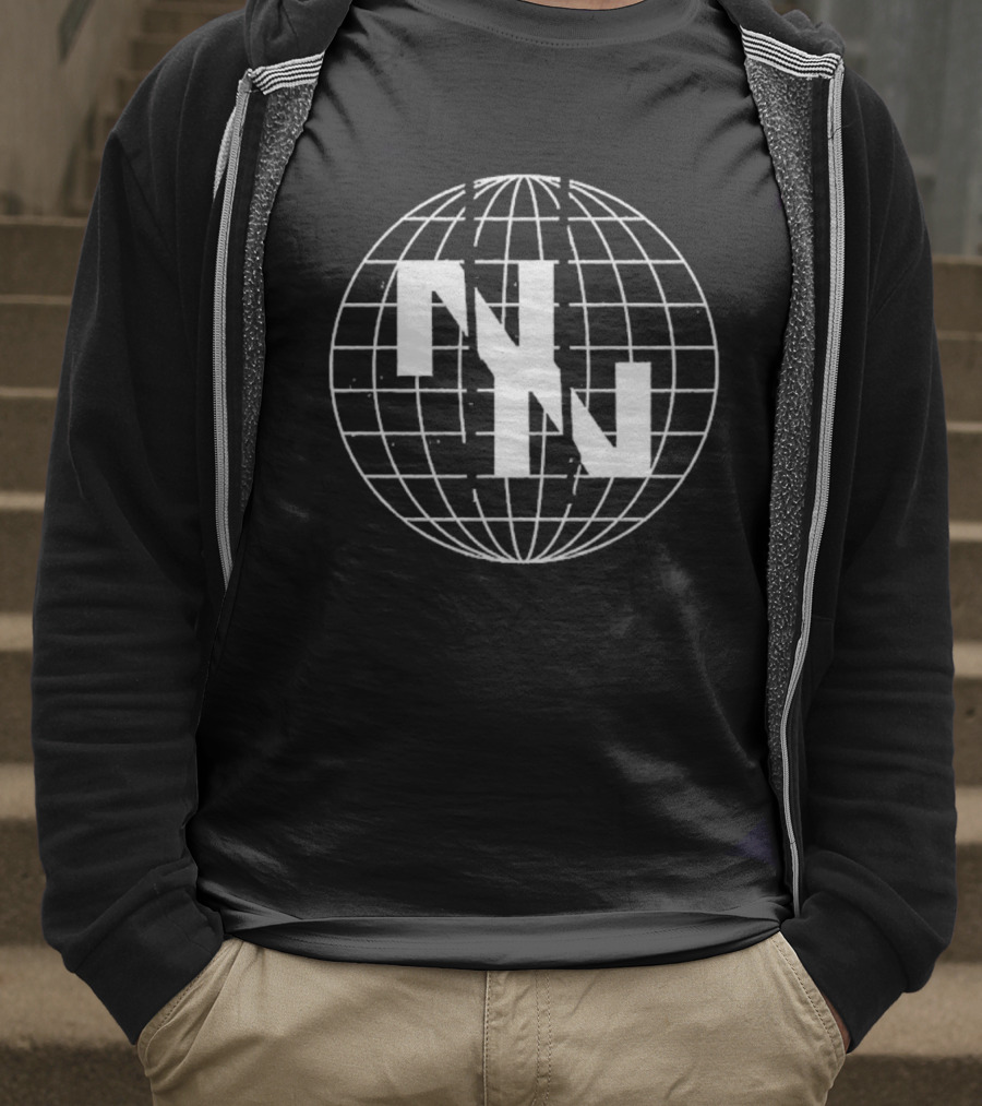 Now Now Digital World Globe Grid Overlay Design T-Shirt
