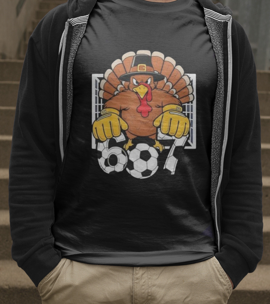 Turkey Soccer Goalie 67 Six Seven Boys Thanksgiving T-Shirt