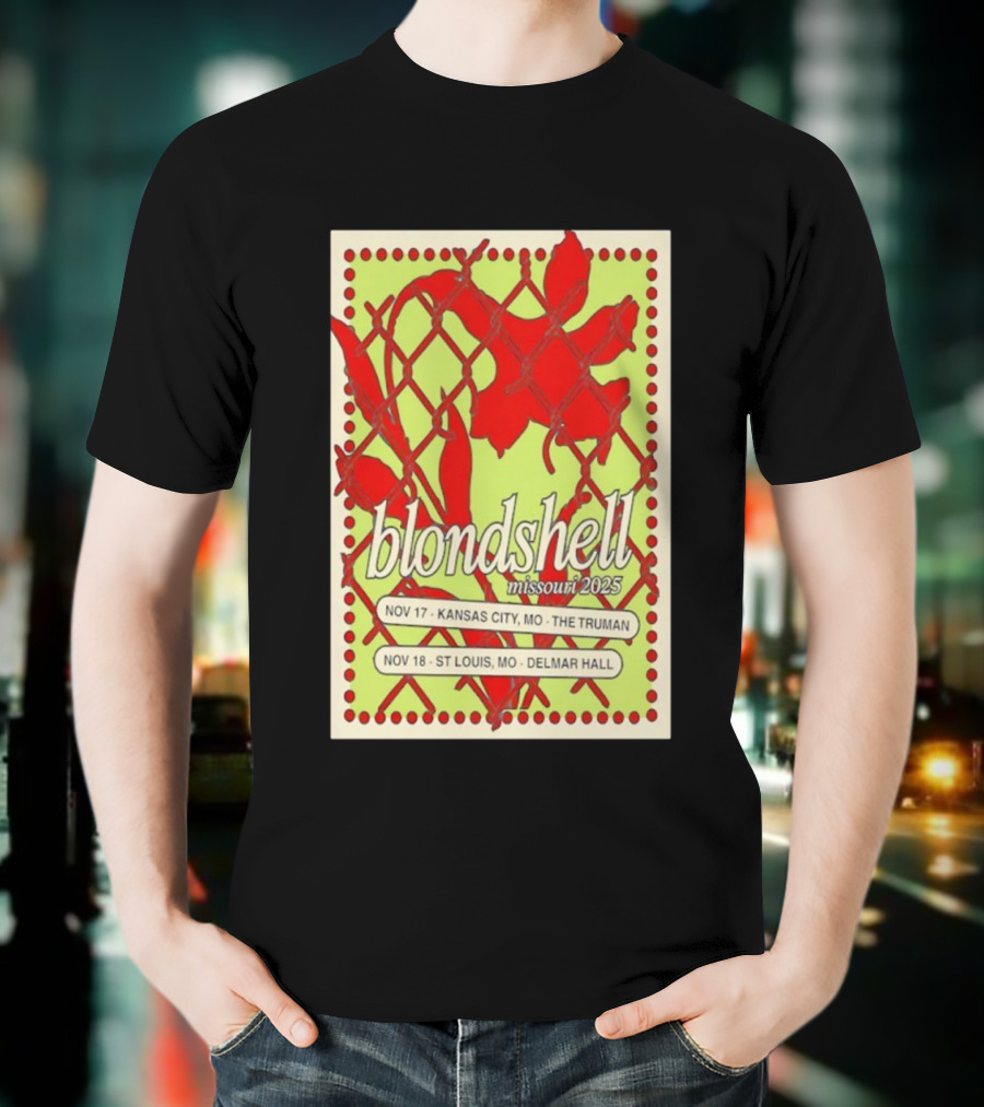 Blondshell Missouri 2025 Tour Kansas City St Louis Nov 17 The Truman Nov 18 Delmar Hall T-Shirt