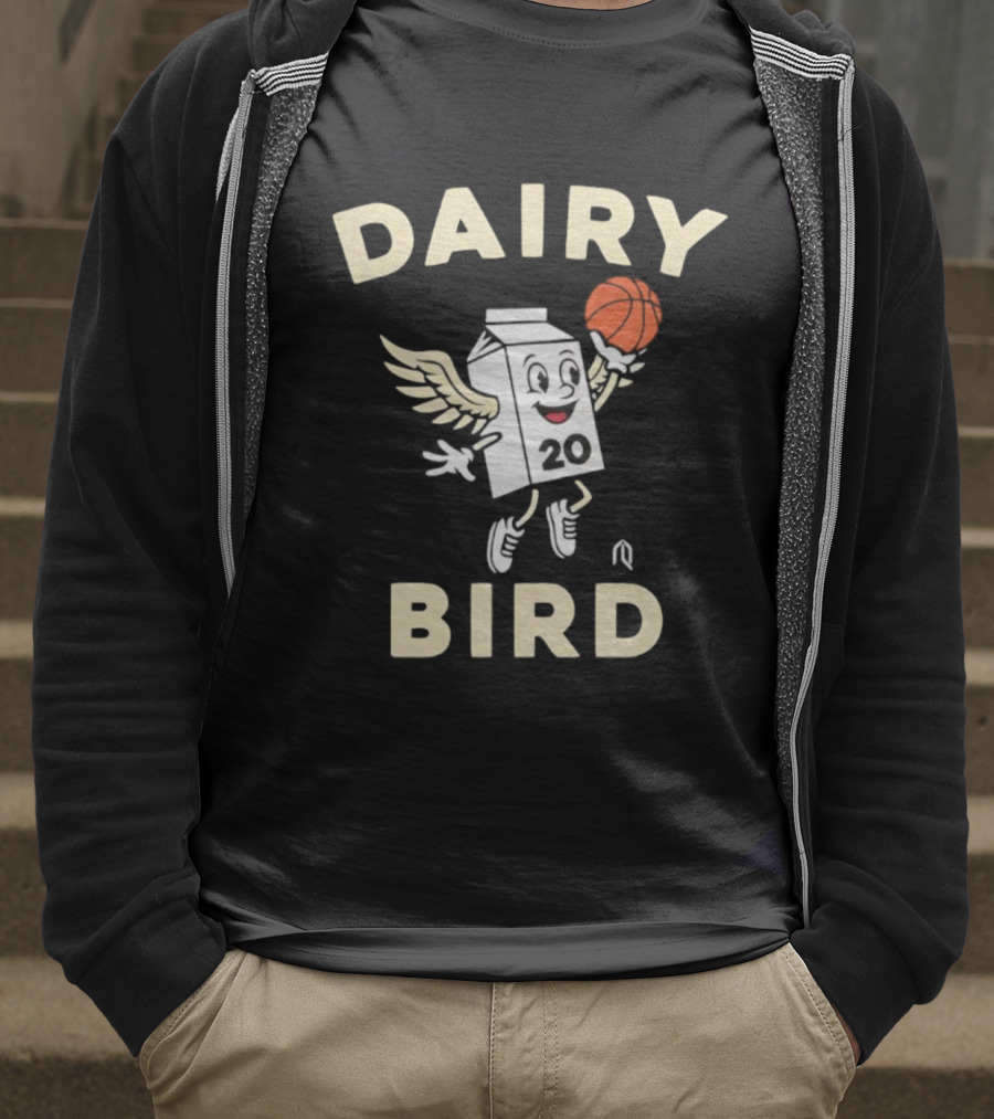 Dairy Bird 20 Winged Milk Carton Basketball T-Shirt