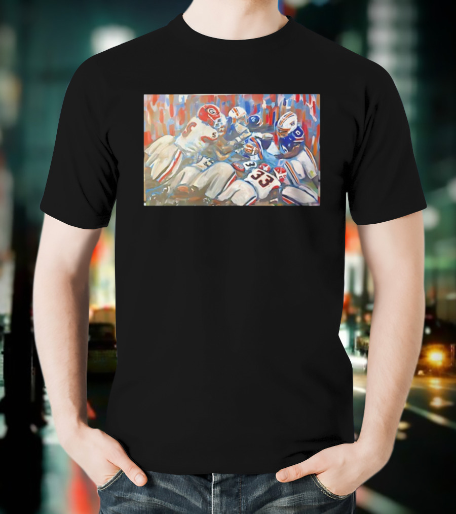 Georgia Vs Auburn Historic Gridiron Clash Power Passion And Glory In American Football Battle T-Shirt