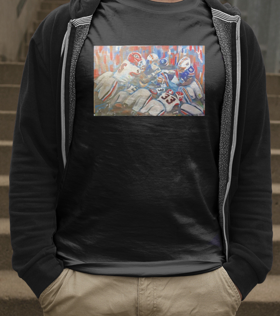 Georgia Vs Auburn Historic Gridiron Clash Power Passion And Glory In American Football Battle T-Shirt