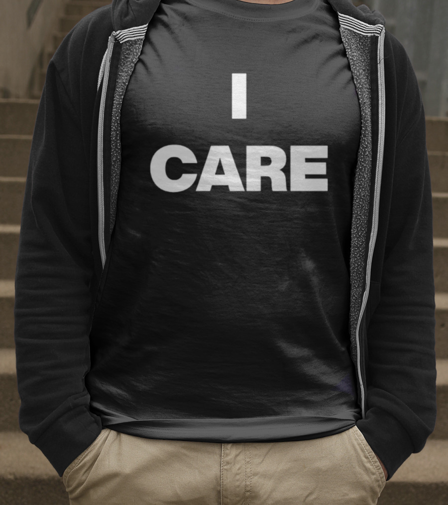 I Care 2025 Turnstile Bold Text Statement T-Shirt