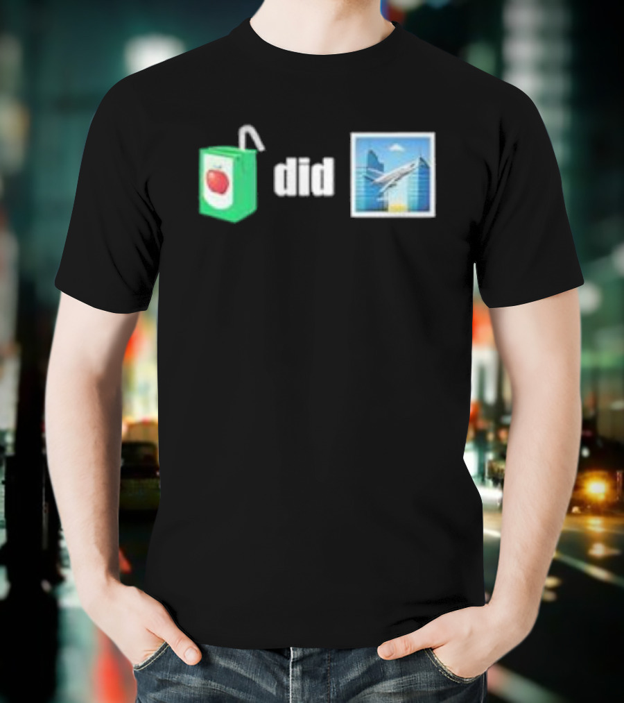 Juice Box 9-11 Airplane Twin Towers Iconic Concept T-Shirt