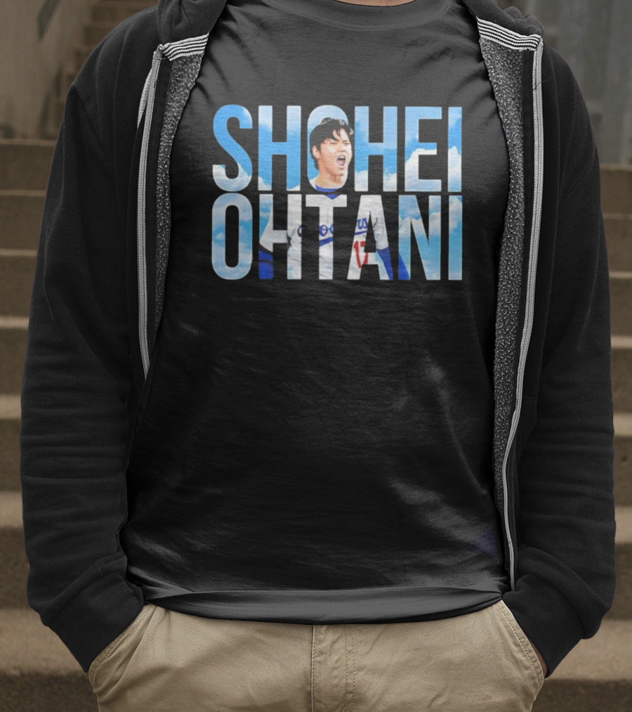 Shohei Ohtani Let's Go Dodgers With Blue Sky Letters T-Shirt