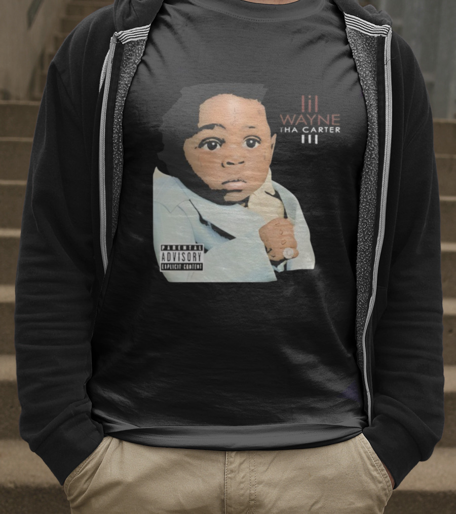 Lil Wayne Tha Carter III Album Cover Baby With Parental Advisory Explicit Content T-Shirt