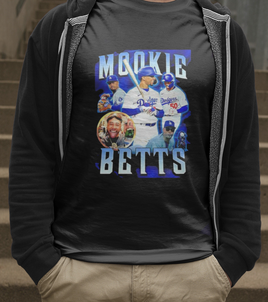 Mookie Betts LA Dodgers Player Collage T-Shirt