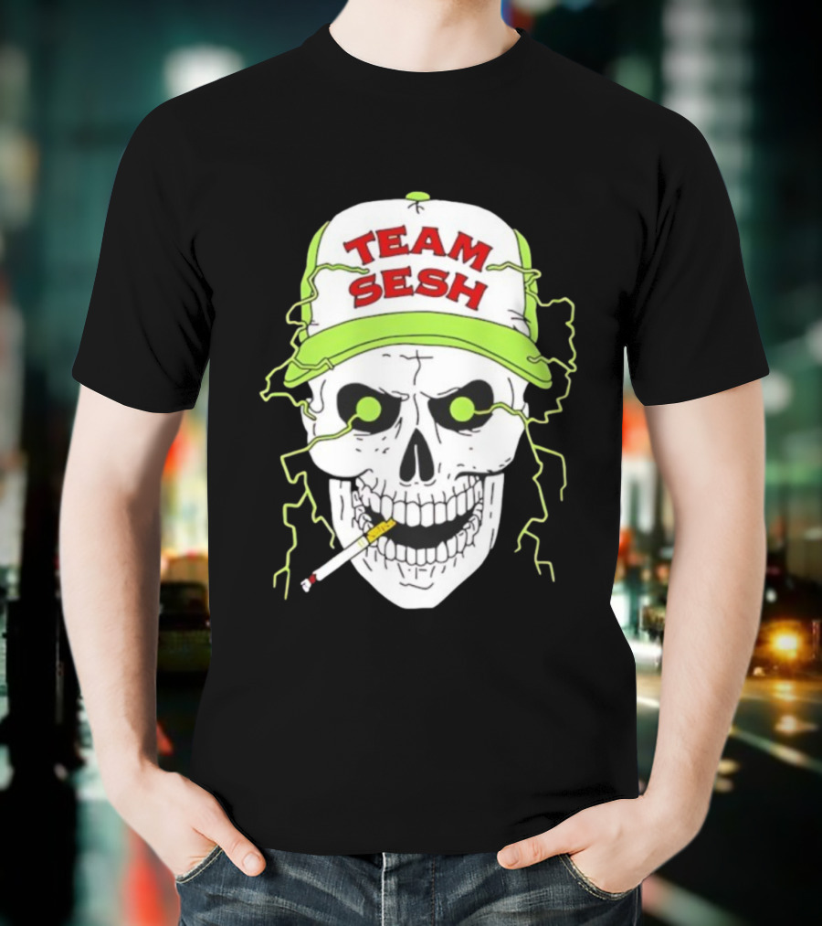 Team Sesh Skull Smoking Bone Tour North America 2025 T-Shirt