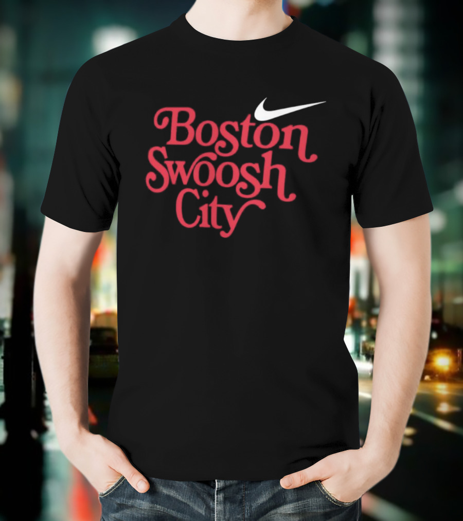 Boston Swoosh City Sportswear Iconic Nike Style T-Shirt