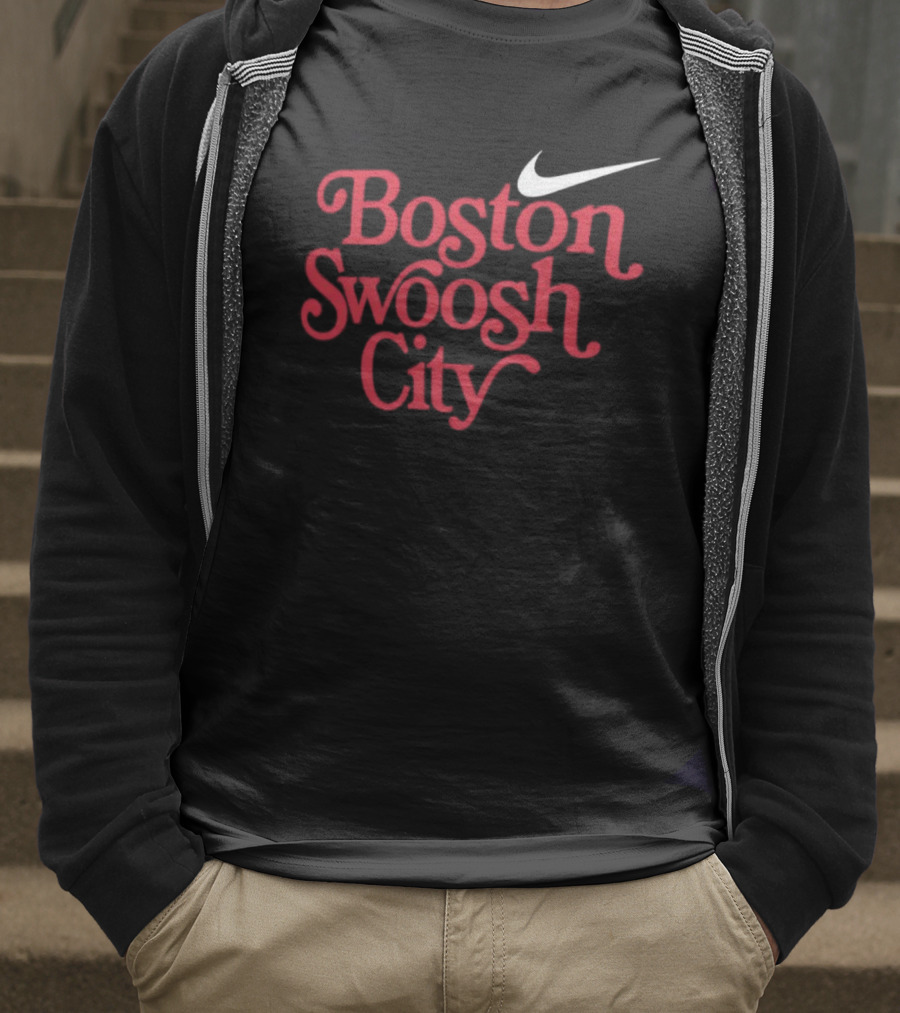 Boston Swoosh City Sportswear Iconic Nike Style T-Shirt