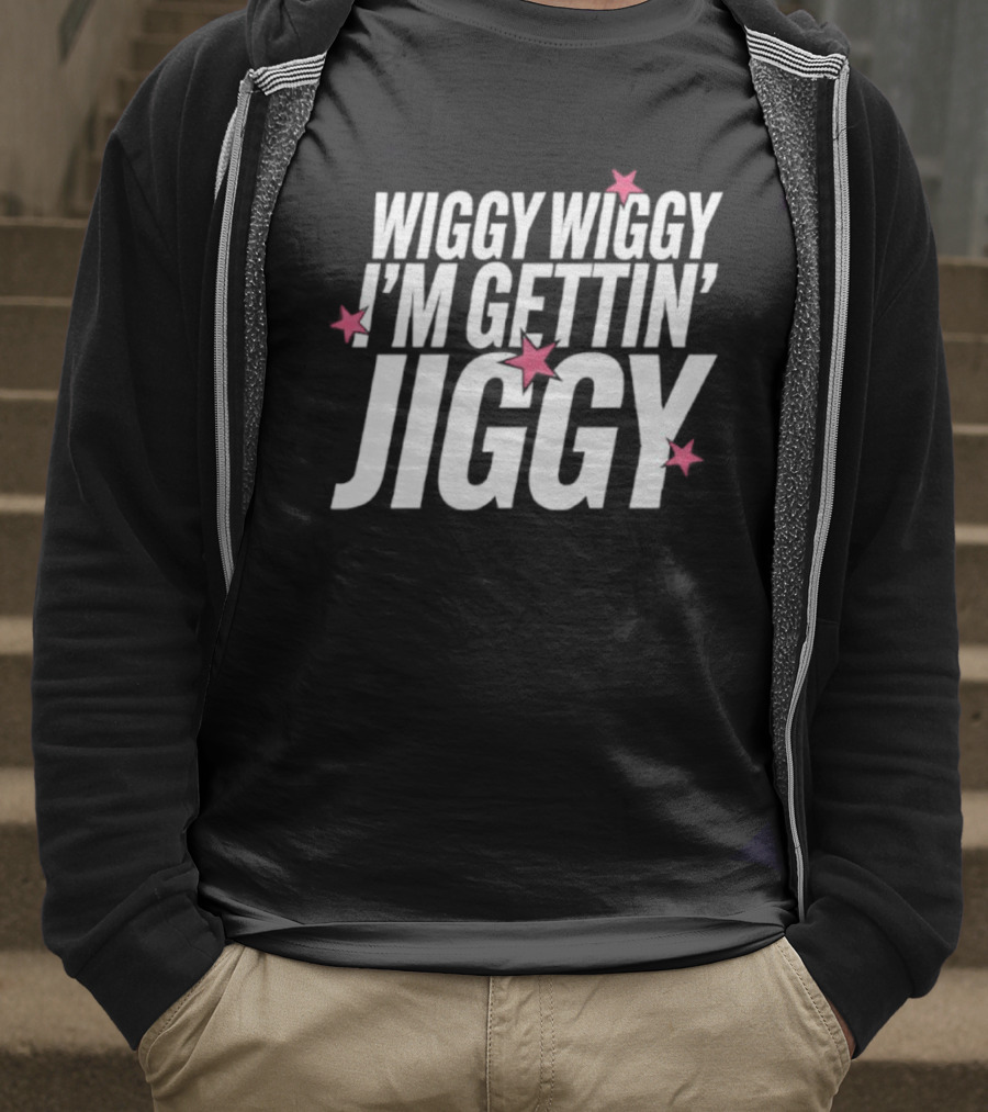 Wiggy Wiggy I'm Gettin' Jiggy Pink Stars T-Shirt