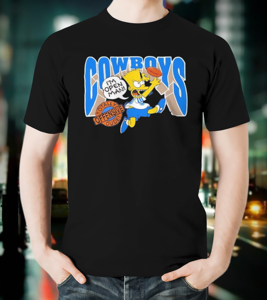 The Simpsons Bart Cowboys I'm Open Man Totally Offensive Dude T-Shirt