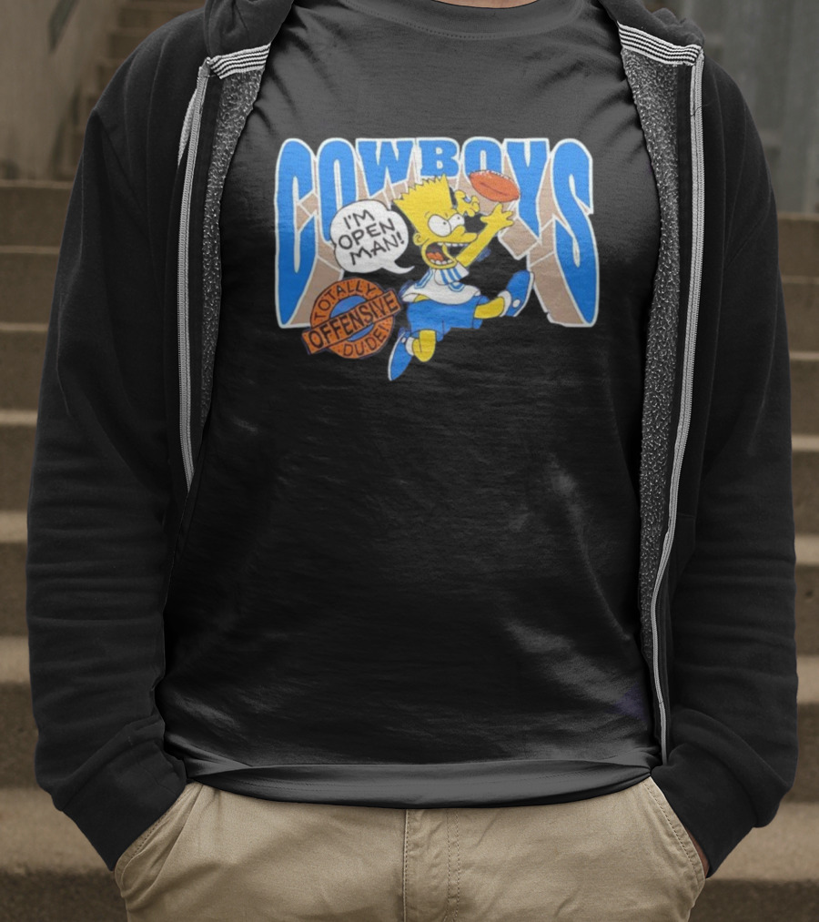 The Simpsons Bart Cowboys I'm Open Man Totally Offensive Dude T-Shirt
