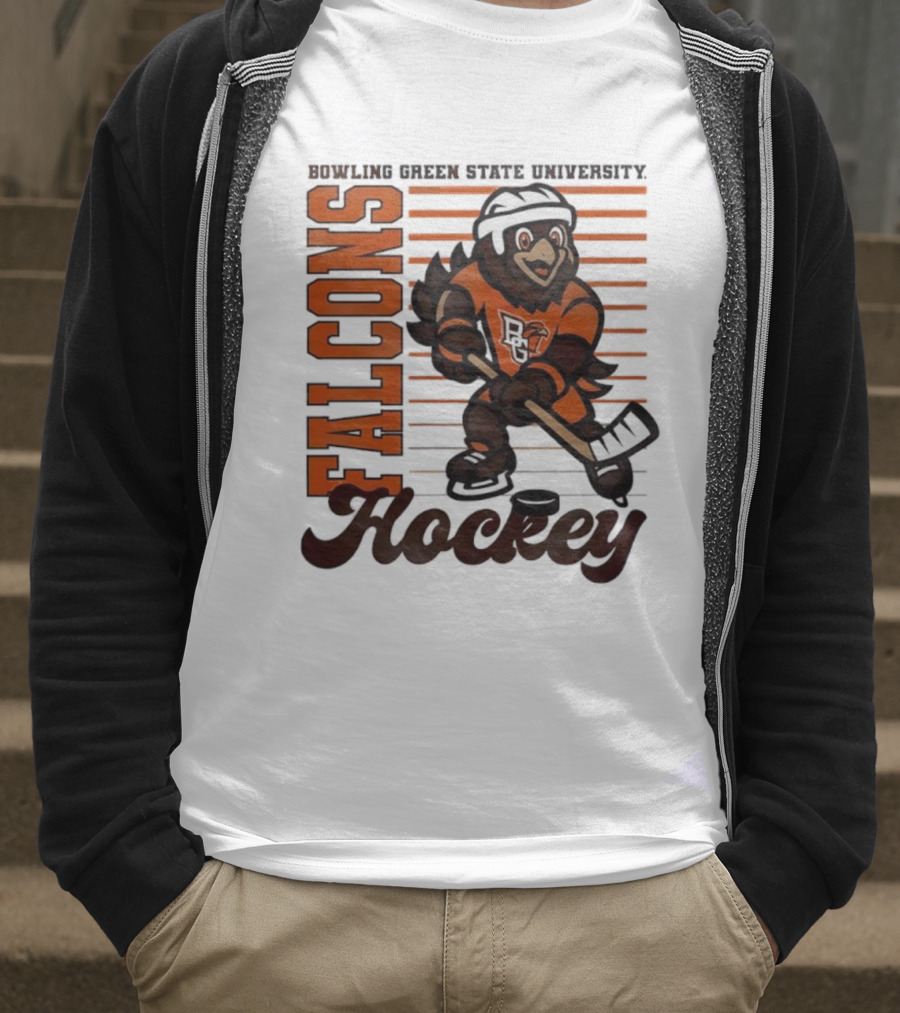 Bowling Green Falcons Freddy Falcon Hockey BG Mascot T-Shirt