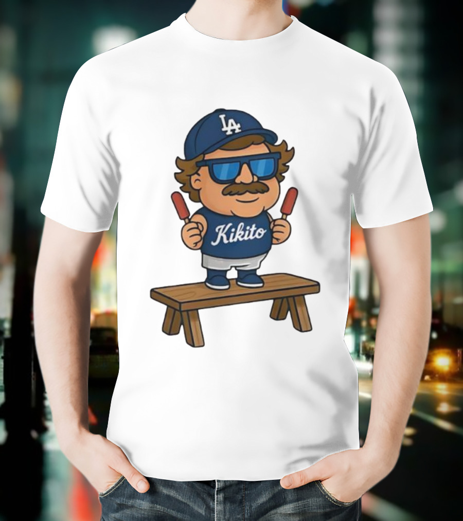 Kikito Popsicles LA Cap Character With Sunglasses And Mustache T-Shirt