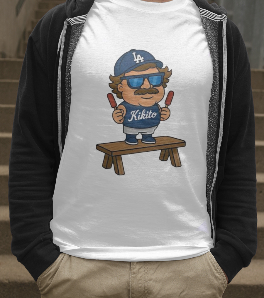 Kikito Popsicles LA Cap Character With Sunglasses And Mustache T-Shirt