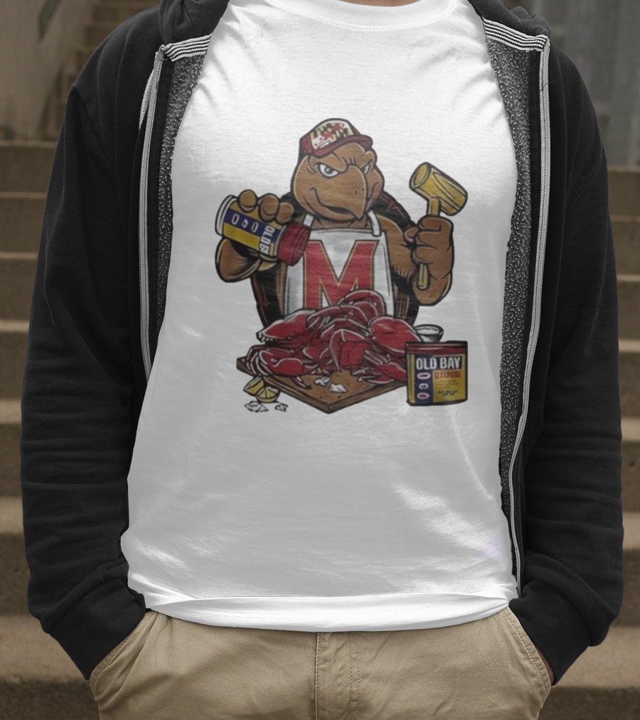 Maryland Terrapins Testudo Old Bay Crab Picking Maryland Pride T-Shirt