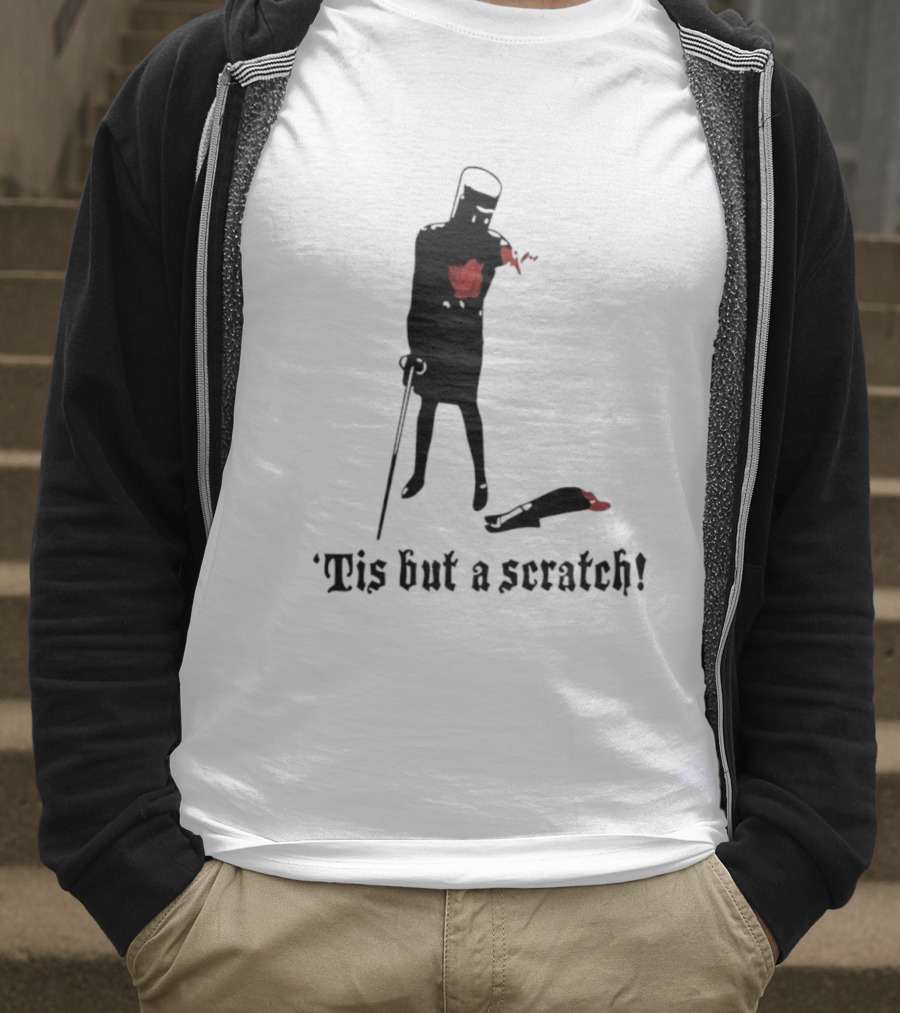 Monty Python Black Knight Tis But A Scratch Classic Quote T-Shirt