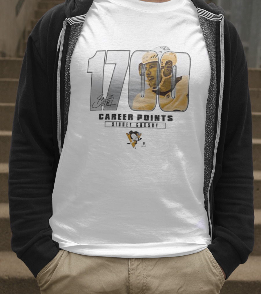 Sidney Crosby 1700 Pittsburgh Penguins Achievement Signature T-Shirt