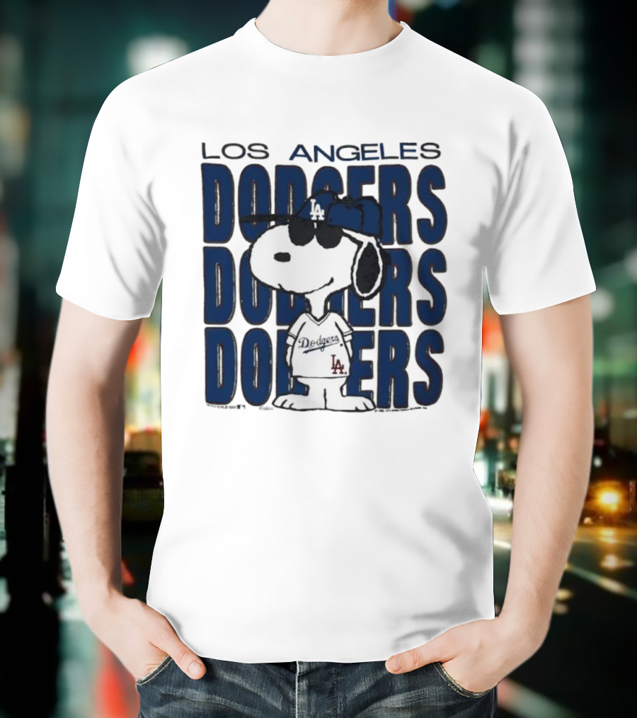 Snoopy Los Angeles Dodgers Jersey Vintage Style T-Shirt