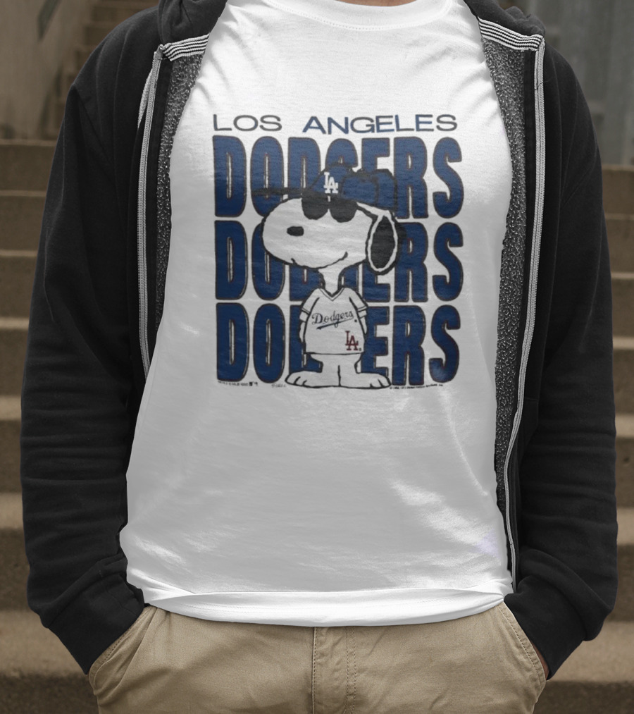 Snoopy Los Angeles Dodgers Jersey Vintage Style T-Shirt