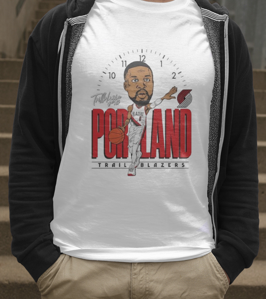 Portland Trail Blazers Cartoon Basketball Player Logo T-Shirt
