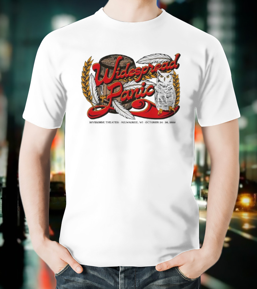Widespread Panic Owl And Barrel Milwaukee Riverside Theater Event T-Shirt
