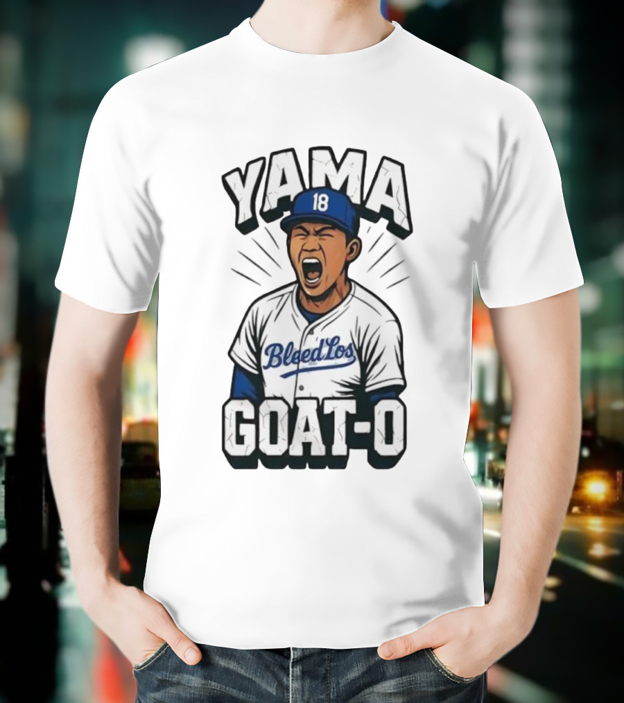 Yama 18 Bleed Los Goat-O Baseball Player T-Shirt