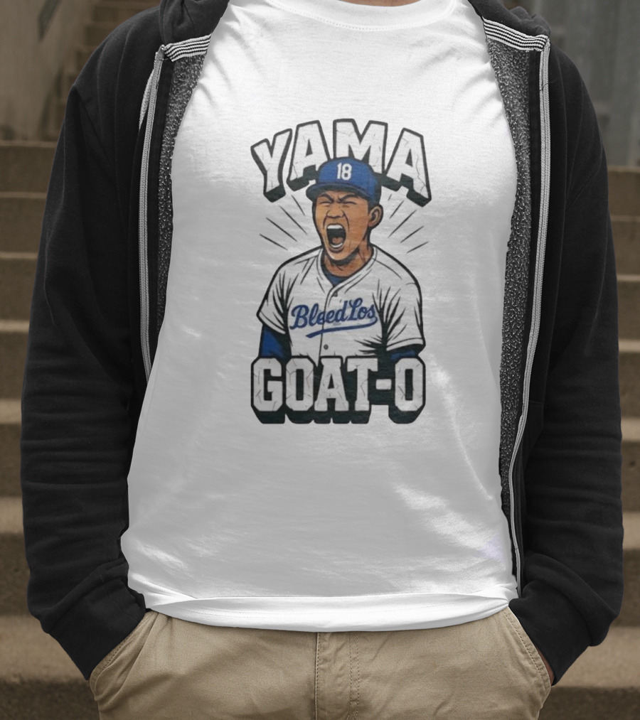Yama 18 Bleed Los Goat-O Baseball Player T-Shirt