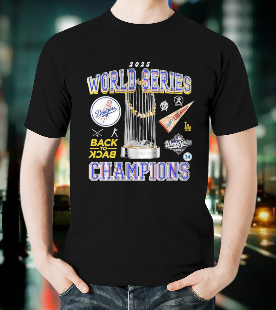 2025 World Series Champions Los Angeles Dodgers Back-to-Back Triumph T-Shirt
