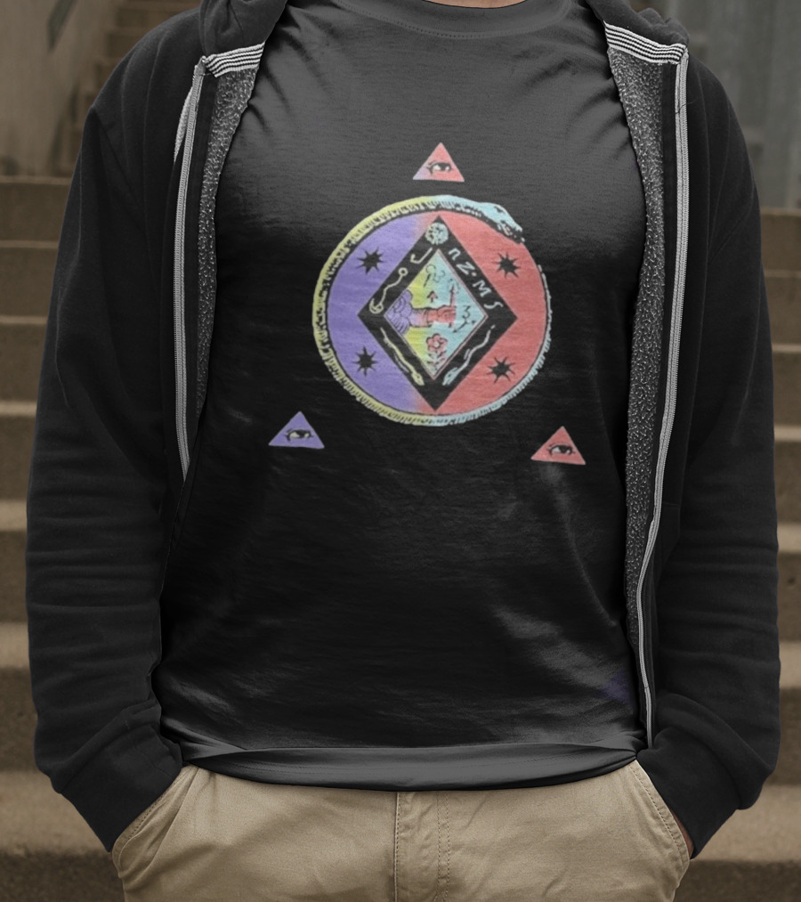 Ancient Symbols Serpent Encircled Eye Triangles Mysterious Insignia T-Shirt