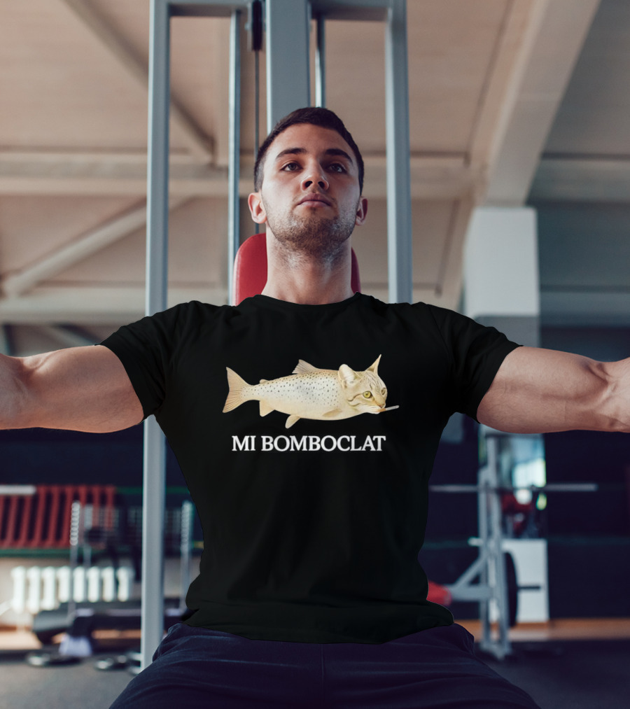 Bomboclat Fish Cat Meme Smoking Cigarette T-Shirt