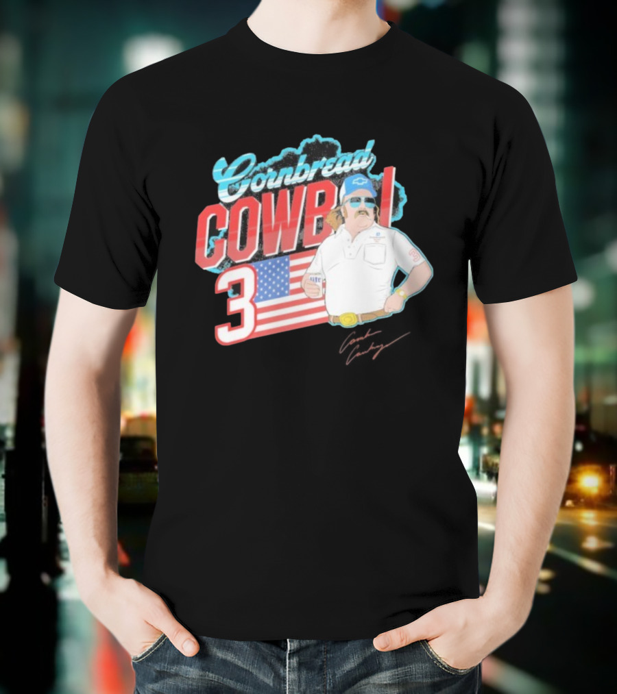Cornbread Cowboi American Flag 3 Racing Fan T-Shirt