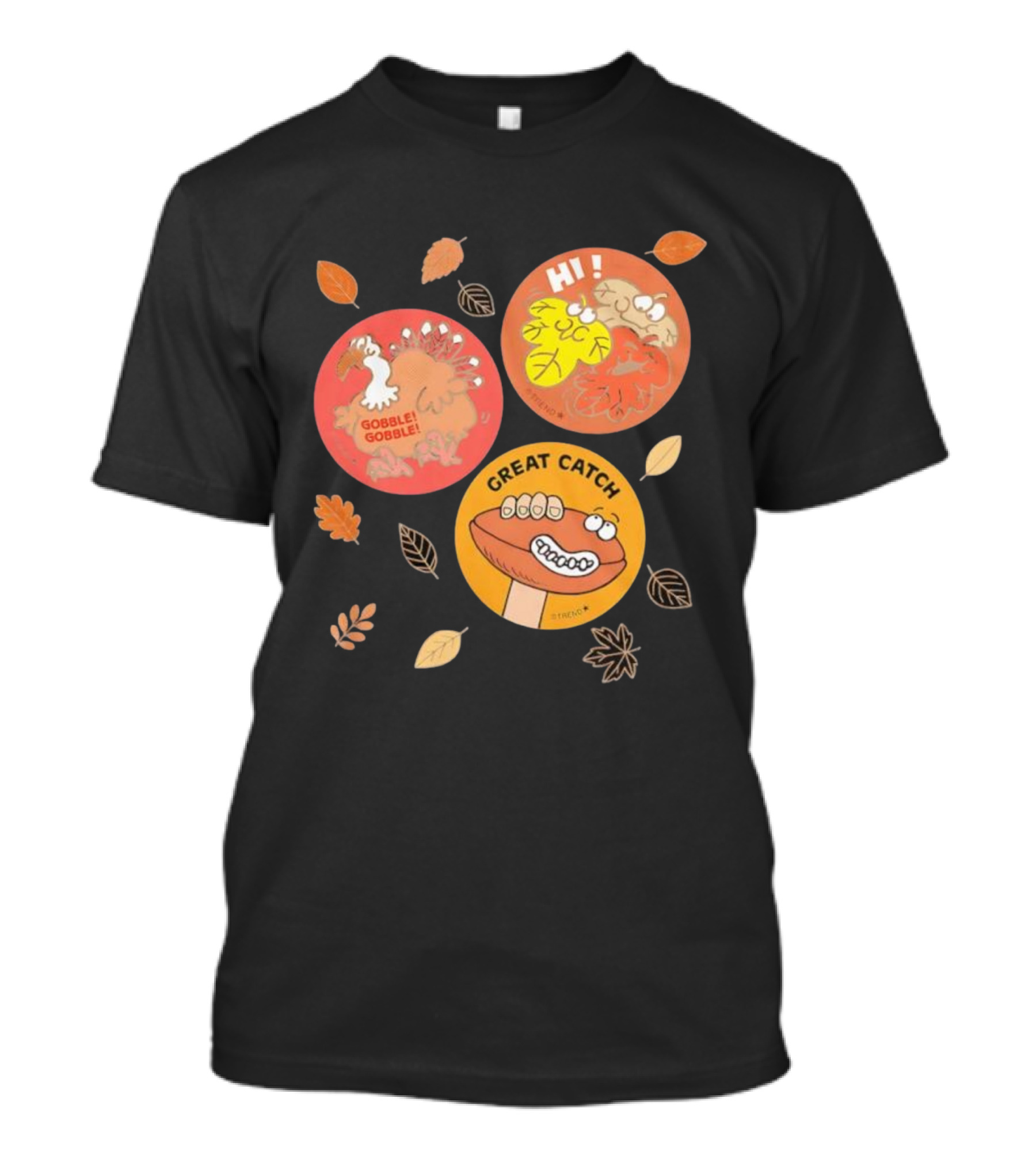 Fall Trio Gobble Gobble Great Catch Leafy Hi T-Shirt