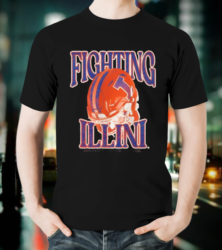 Fighting Illini Football Helmet Classic Design T-Shirt