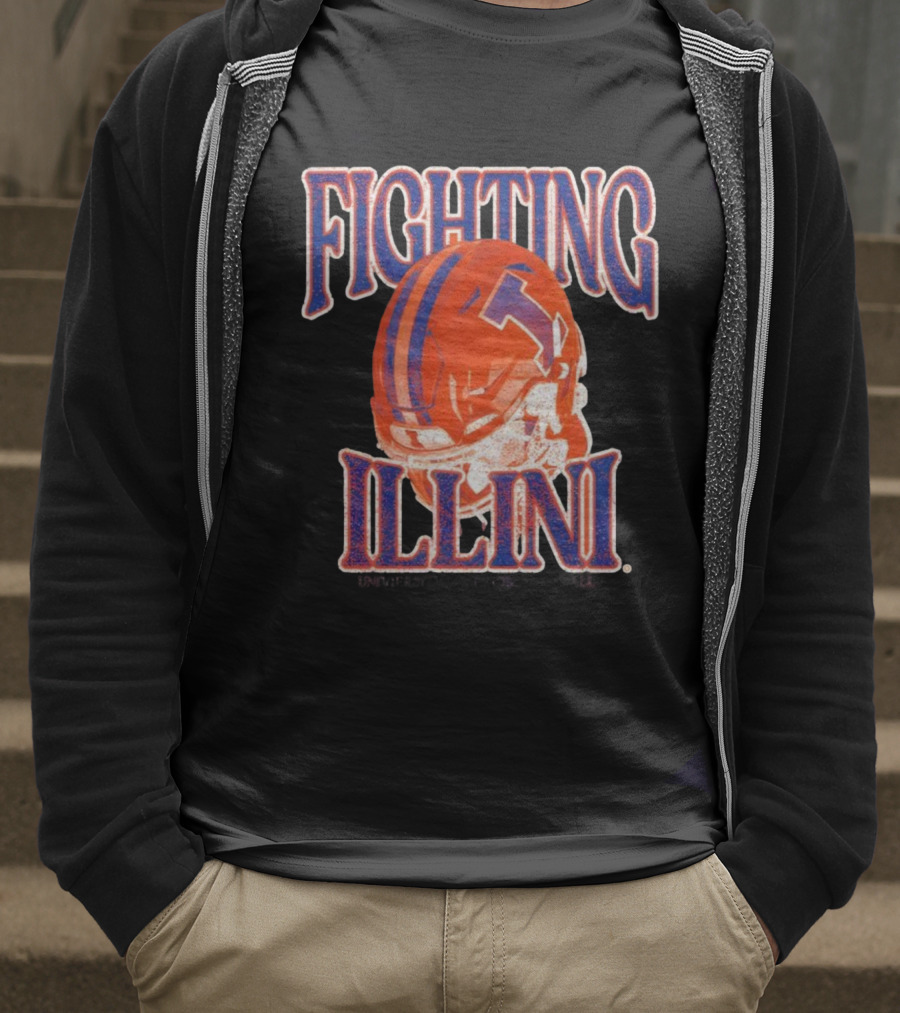 Fighting Illini Football Helmet Classic Design T-Shirt