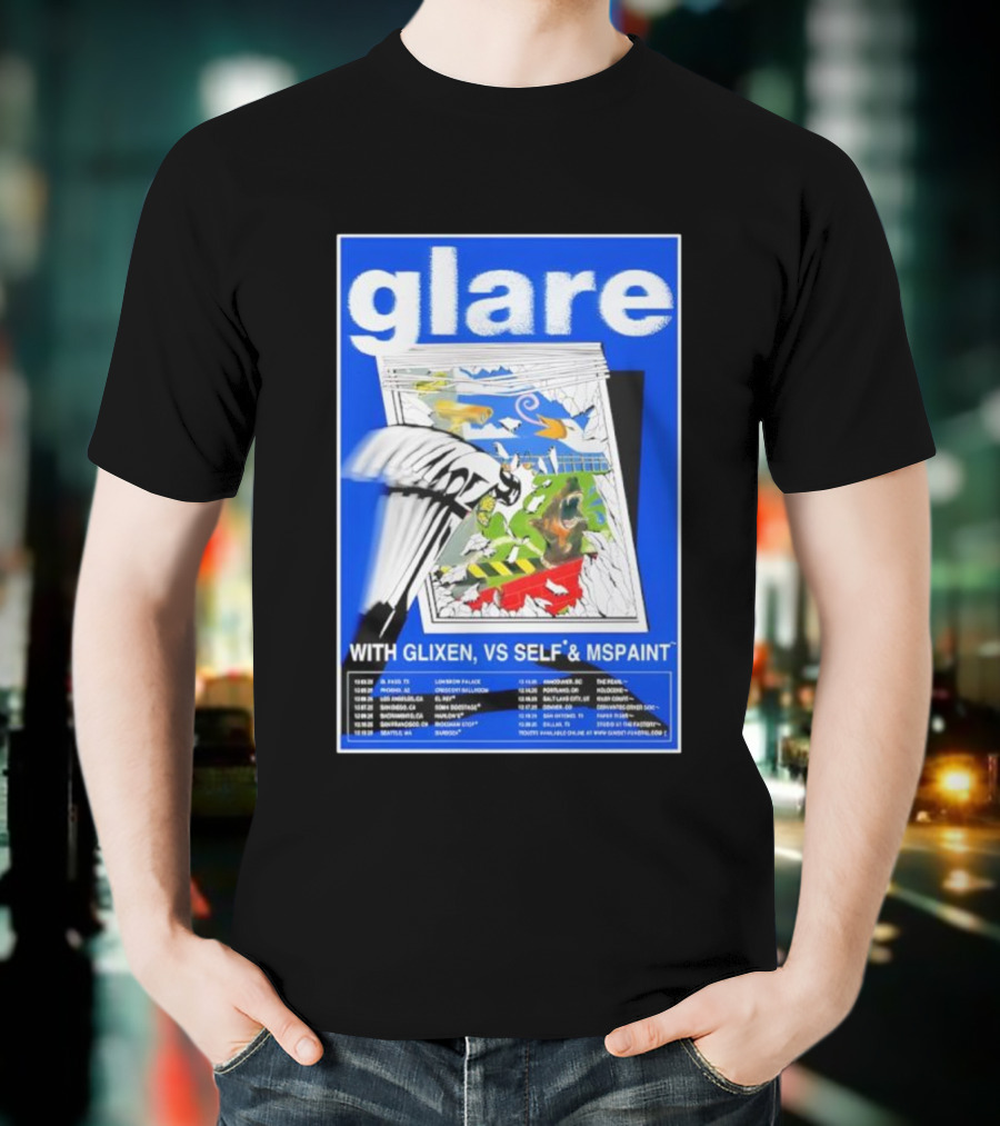 Glare Tour December 2025 With Glixen VS Self MSPAINT Concert Dates T-Shirt
