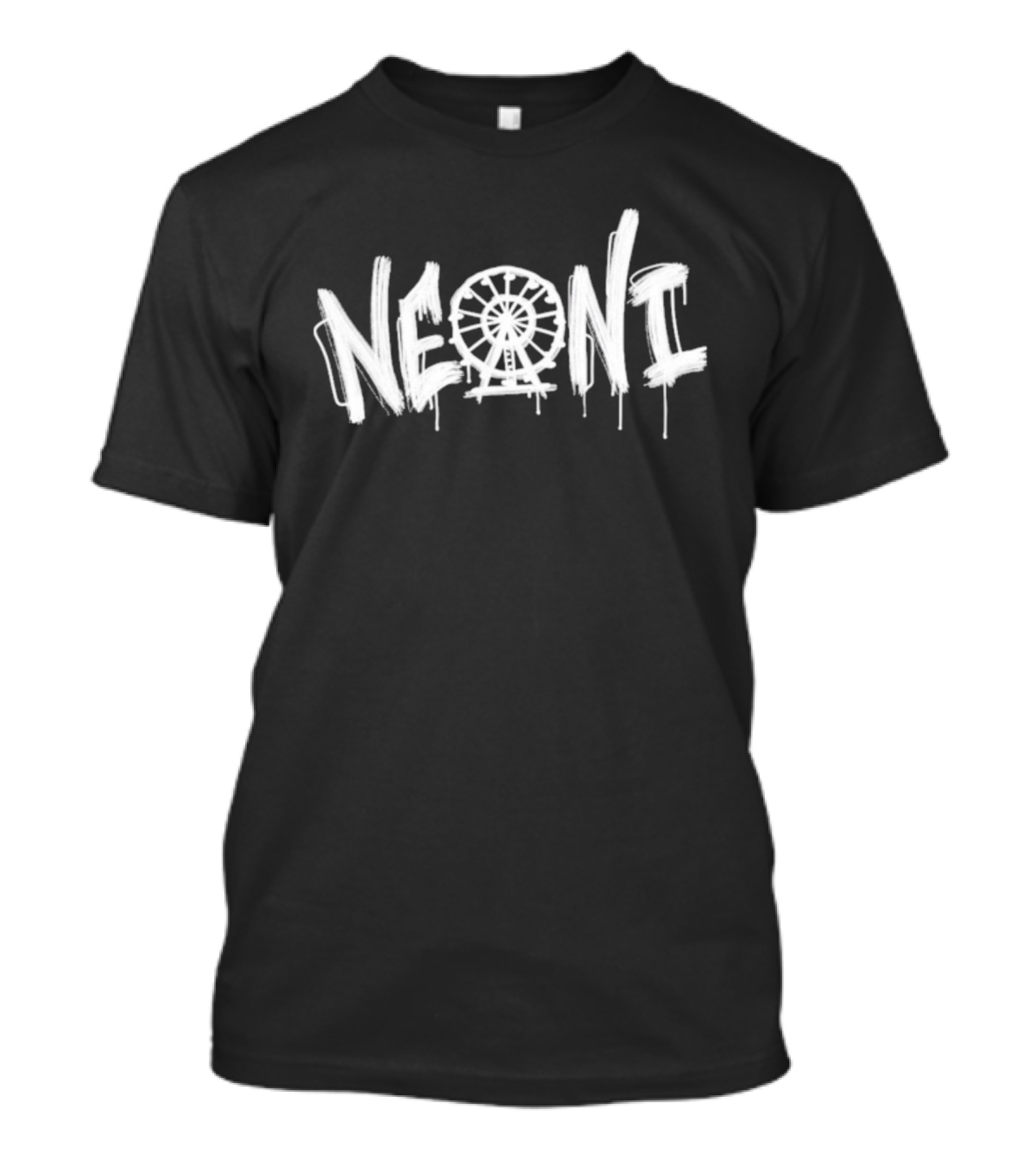 Neoni Ferris Wheel Dripping Graffiti Style Text T-Shirt