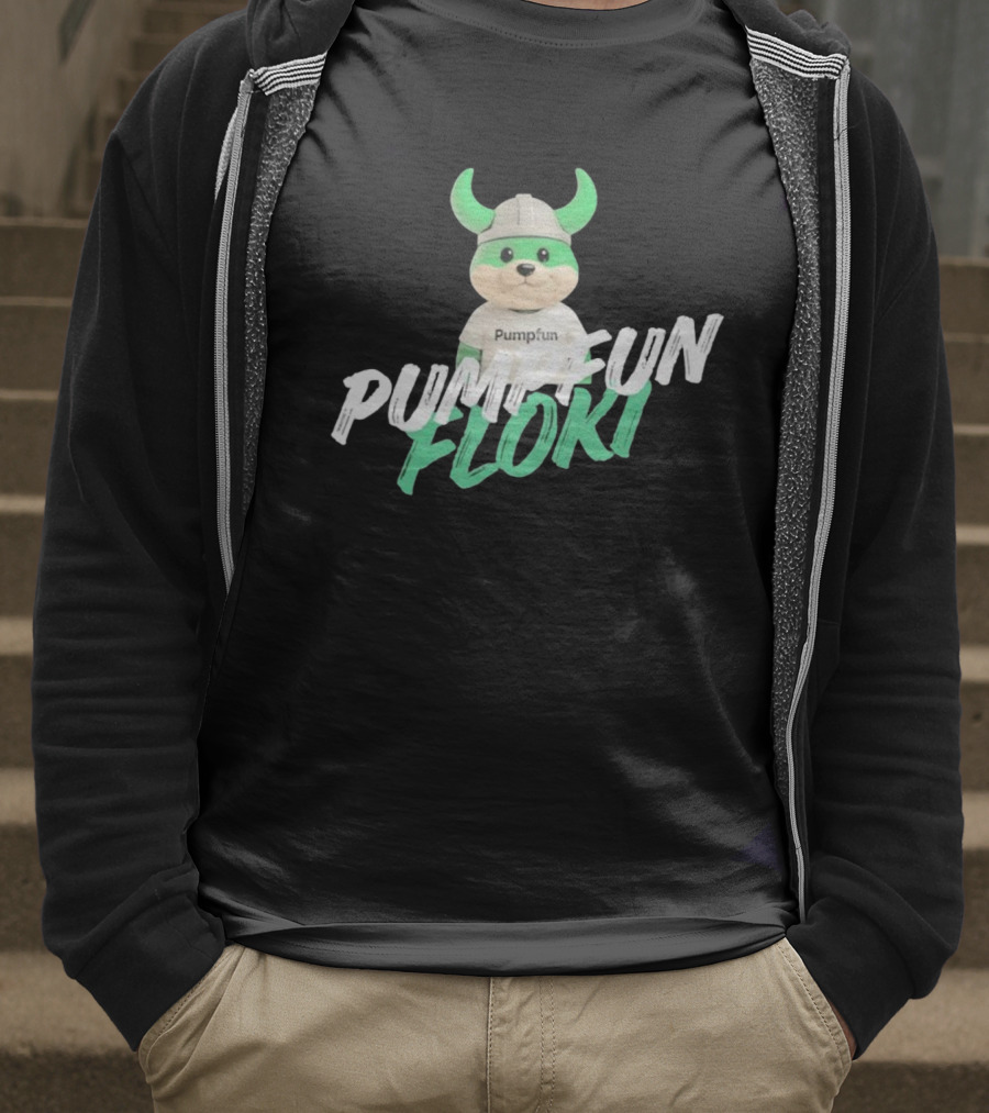 Pumpfun Floki Viking Helmet Character T-Shirt