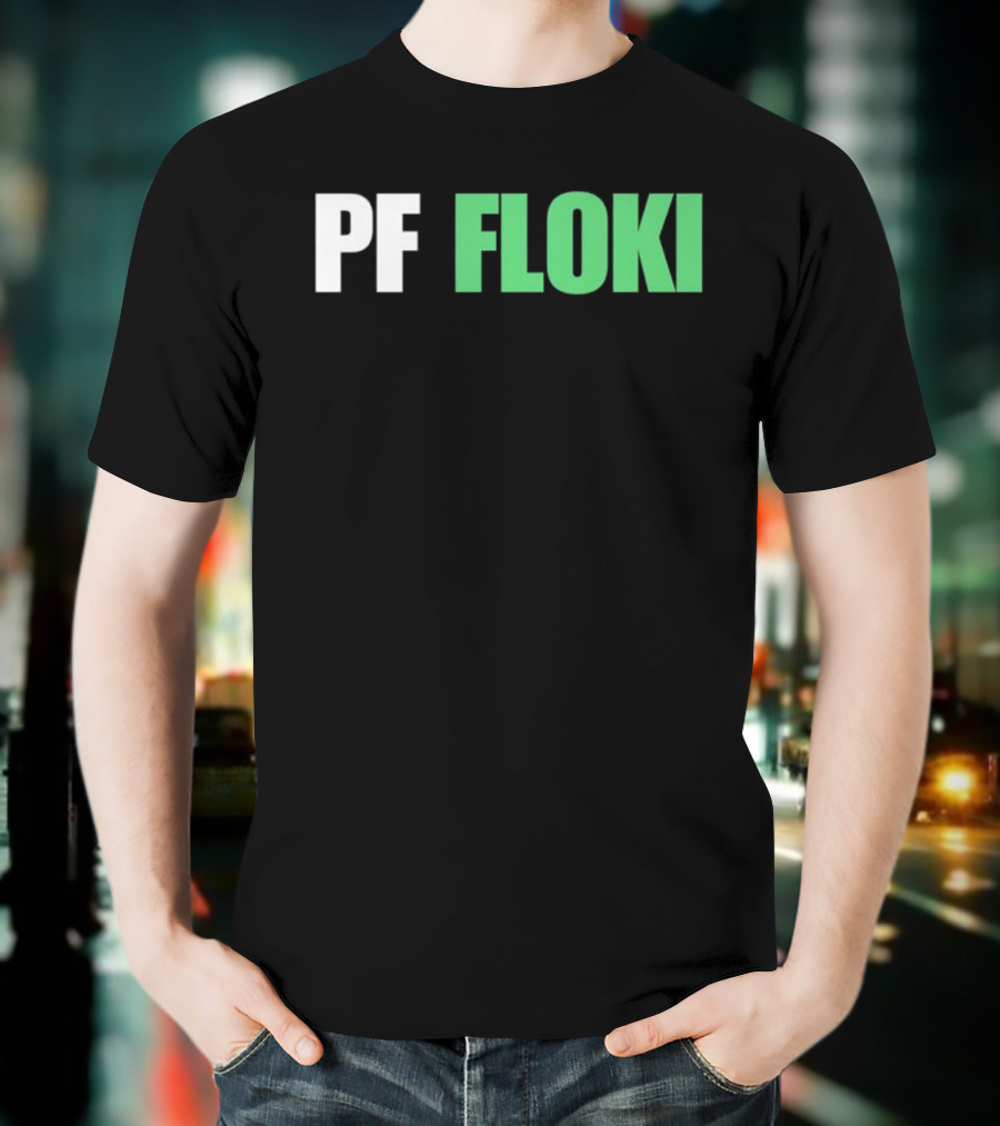 PF Floki Green And White Bold Text T-Shirt