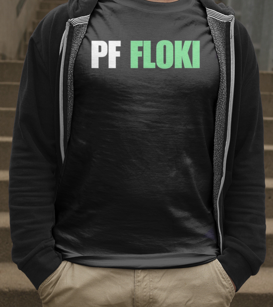 PF Floki Green And White Bold Text T-Shirt