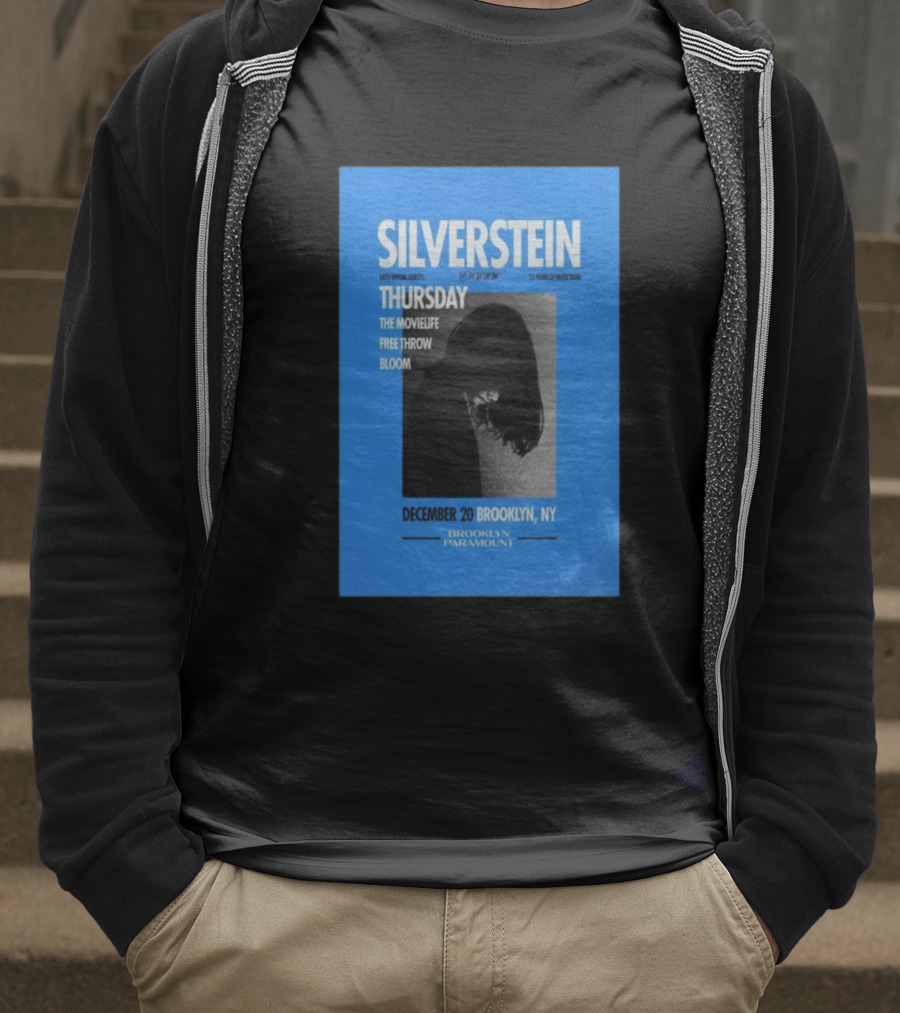 Silverstein 25 Years Of Noise Tour Brooklyn Paramount December 20 Thursday With Special Guests The Movielife Free Throw Bloom T-Shirt
