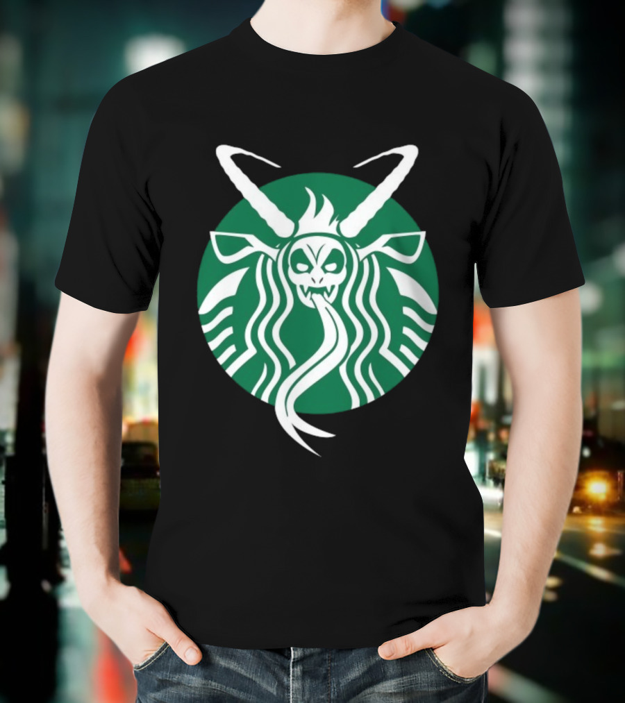 Starbucks Krampuspresso Christmas Coffee Monster Design T-Shirt