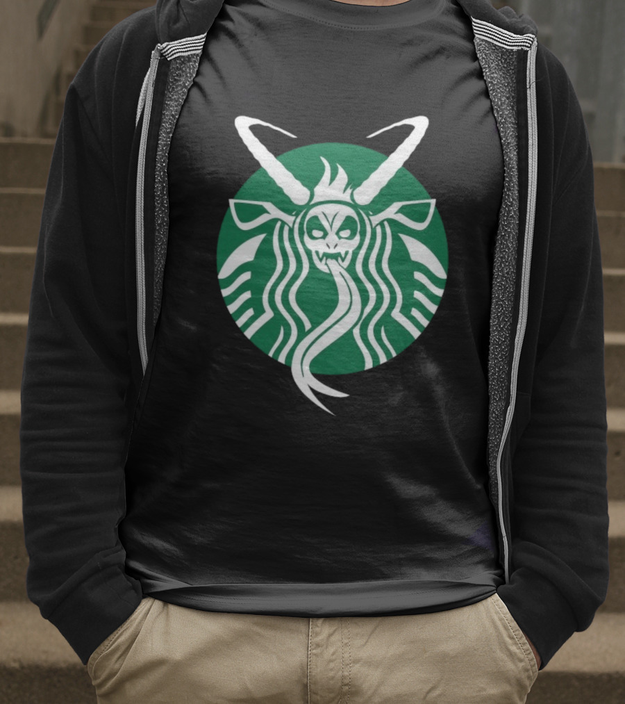 Starbucks Krampuspresso Christmas Coffee Monster Design T-Shirt