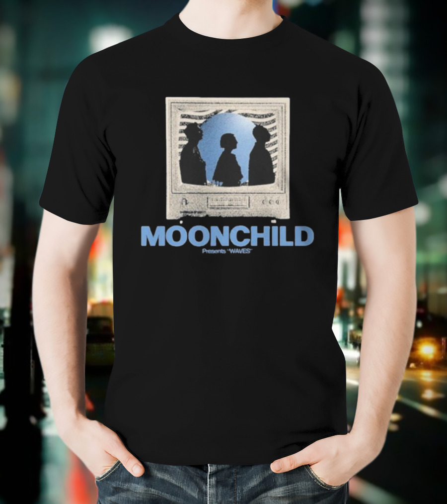 Moonchild Album Retro Silhouette TV Wave Pattern T-Shirt